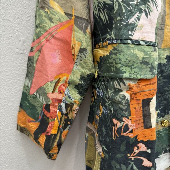 Holichic Misha Linen & Cotton Blazer Size XL Mughal Print $245 - Picture 3 of 10